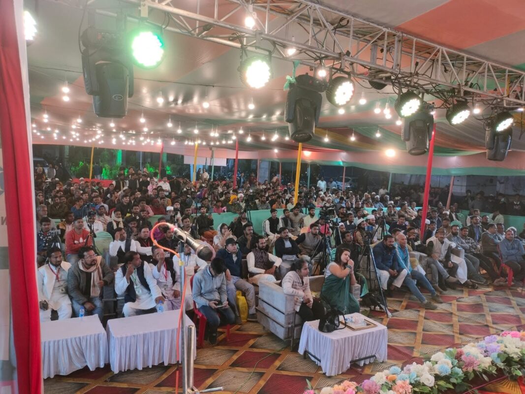 Evening audience under the pandal at the Trust's All India Mushaira in Darbhanga